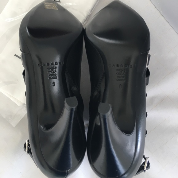 Casadei Leather Black Ankle Booties Sz 7.5US/38EU - Picture 7 of 8